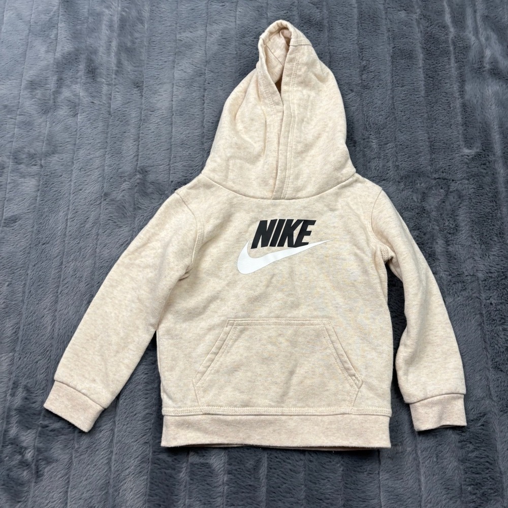 Nike Toddler Oatmeal Heather Futura Logo Pullover Hoodie 24M H335-Y0M 322